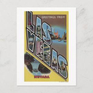 Las Vegas, Nevada - Large Letter Scenes Postcard