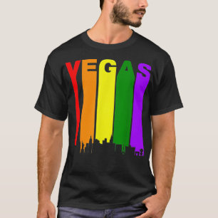 Las Vegas Nevada LGBTQ Gay Pride Rainbow Skyline  T-Shirt