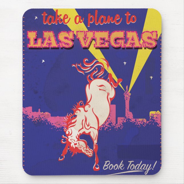 Las Vegas, Nevada retro travel poster. Mouse Pad (Front)
