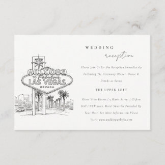 Las Vegas Nevada Sketch Scape Wedding Reception Enclosure Card