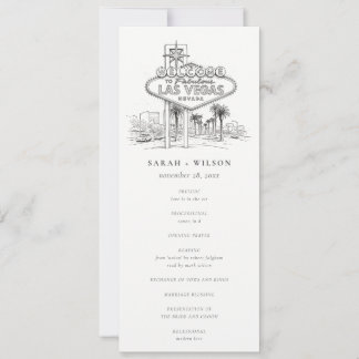 Las Vegas Nevada Sketch Wedding Program