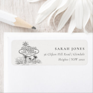 Las Vegas Nevada Sketchy Landscape Address Return Address Label
