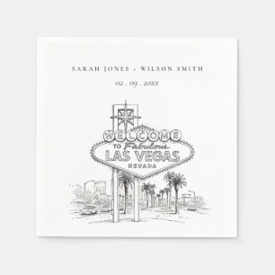Las Vegas Nevada Sketchy Landscape Wedding Napkin