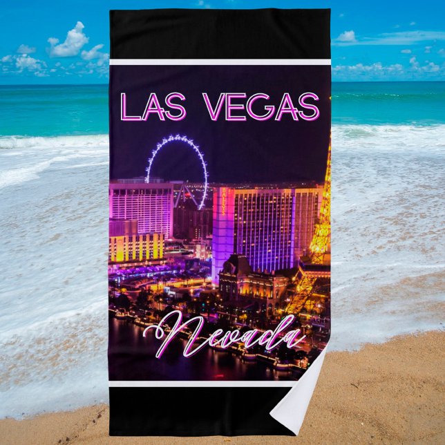 Las Vegas Nevada Skyline   Beach Towel (Creator Uploaded)