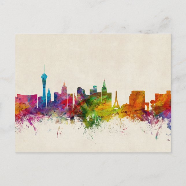 Las Vegas Nevada Skyline Postcard (Front)
