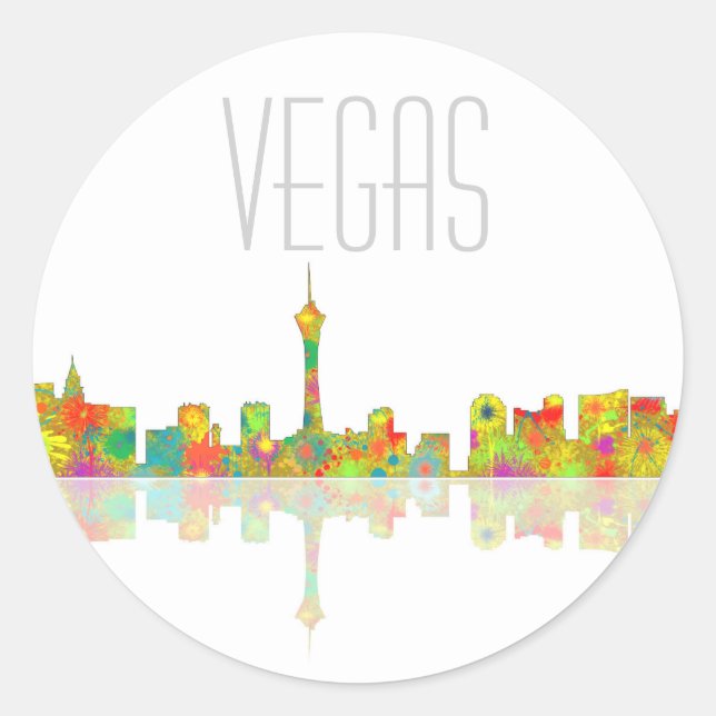 LAS VEGAS, NEVADA SKYLINE - Round stickers (Front)