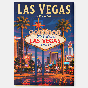 🎰 Las Vegas Nevada Strip And Skyline Magnet