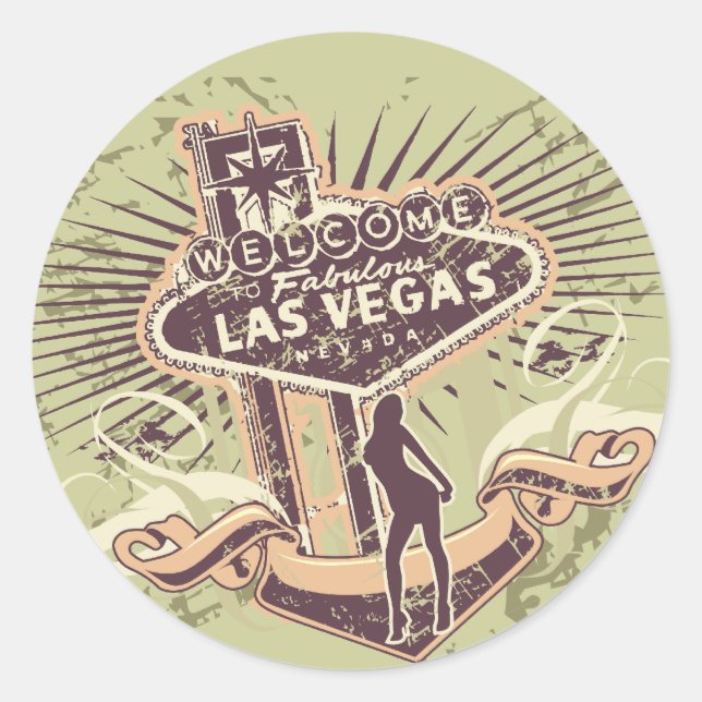 Las Vegas Nevada Tshirts and Gifts Classic Round Sticker (Front)