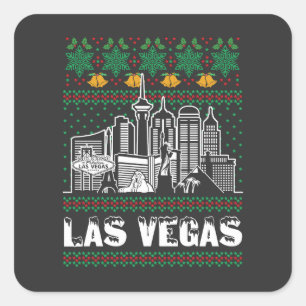 Las Vegas Nevada Ugly Christmas Square Sticker