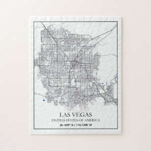 Las Vegas Nevada USA Cities Travel City Map Jigsaw Puzzle