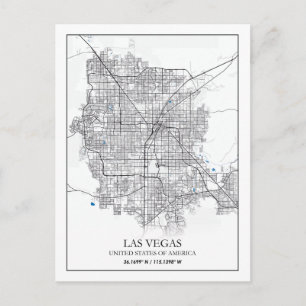 Las Vegas Nevada USA Cities Travel City Map Postcard