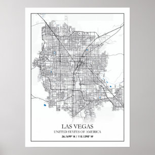 Las Vegas Nevada USA Cities Travel City Map Poster