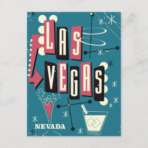 Las Vegas nevada vintage travel poster Postcard
