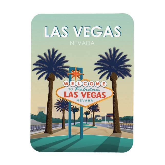 Las Vegas Nevada Welcome Sign Vintage Travel Magnet (Vertical)