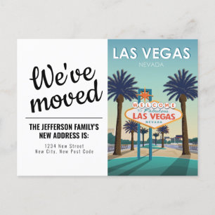 Las Vegas Nevada Welcome Sign Vintage We've Moved Postcard