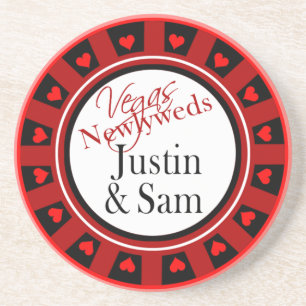 Las Vegas Newlyweds Casino Sandstone Coaster