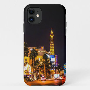 Las Vegas Night Lights Strip Eiffel Tower Casino iPhone 11 Case