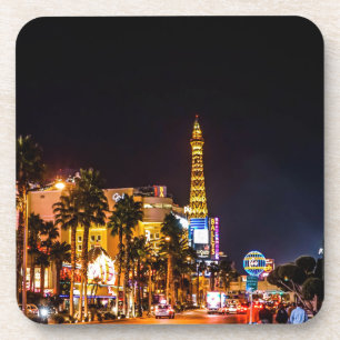 Las Vegas Night Lights Strip Eiffel Tower Casino Coaster