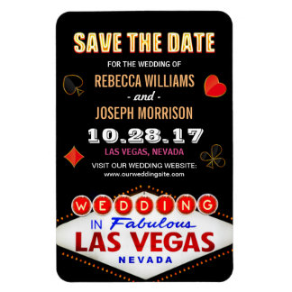 Las Vegas Night Neon Sign - Save the Date Wedding Magnet