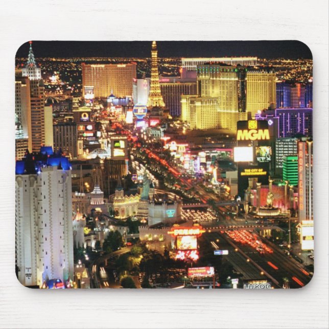 Las Vegas Night Skyline Computer Mousepad (Front)