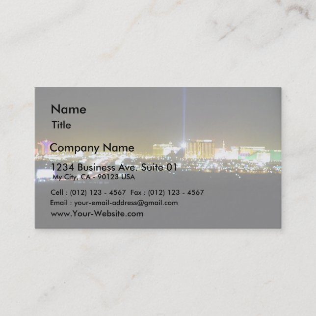 Las Vegas Nighttime Business Card (Front)