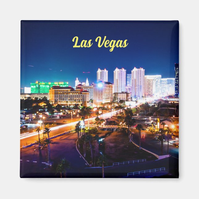 Las Vegas Nighttime skyline Magnet (Front)