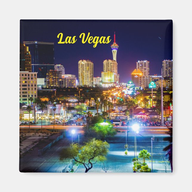 Las Vegas nighttime Skyline Magnet (Front)