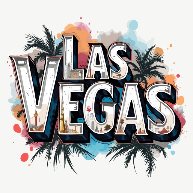 Las Vegas Palm Splash Sticker ("Welcome to Las Vegas")