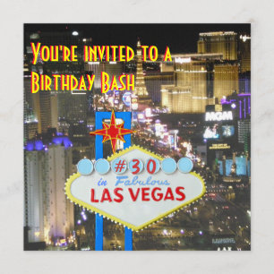 Las Vegas Party 30th Birthday Invitation