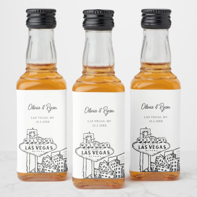 Las Vegas Party Favour Welcome Gift Custom Liquor Bottle Label (Bottles)