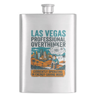 Las Vegas Person Sitting Tired Low Battery Hip Flask