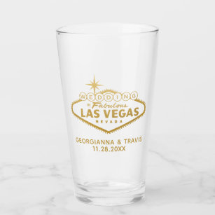 Las Vegas Personalised Wedding Bridal Party Favour Glass