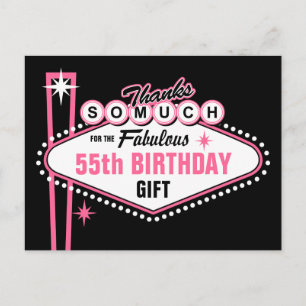 Las Vegas Pink Thank You Postcard