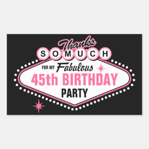 Las Vegas Pink Thank You Rectangular Sticker