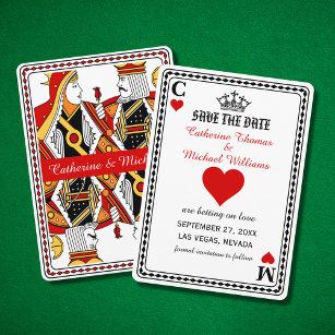 Las Vegas Playing Card King & Queen Save The Date