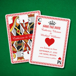 Las Vegas Playing Card King & Queen Save The Date