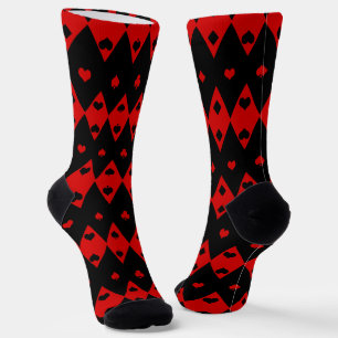 Las Vegas Playing Card Shapes Pattern Socks