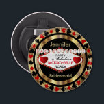 Las Vegas Poker Chip - Bachelorette Party Bottle Opener<br><div class="desc">Bottle Opener. Makes a great party gift for your bridesmaid, maid of honour, etc... Ready to have the time of your life, celebrate with this unique Las Vegas party theme design. Make memories at your Bachelorette Party that will last forever... .just customise with the name and date and add your...</div>