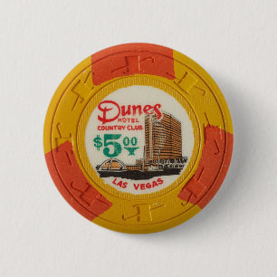 Las Vegas Poker Chip Casino Gambling Obsolete 6 Cm Round Badge