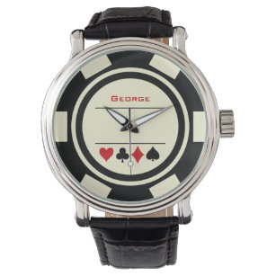 Las Vegas Poker Chip Casino Off White Black Watch