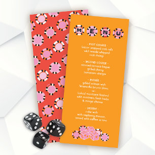 Las Vegas Poker Chip Dice Wedding Buffet Menu