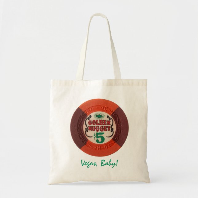 Las Vegas Poker Chip Personalised Tote Gift Bag (Front)