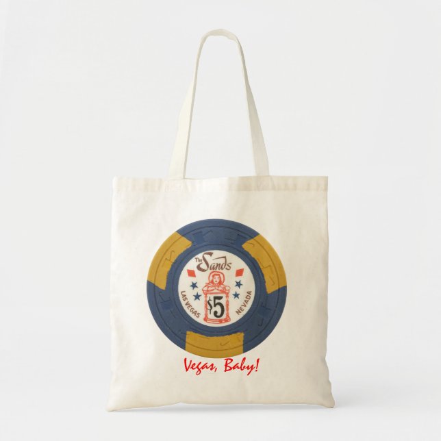 Las Vegas Poker Chip Personalised Tote Gift Bag (Front)