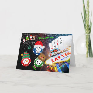 Las Vegas Poker Chips Christmas Card