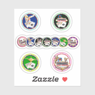 Las Vegas Poker Chips Sticker