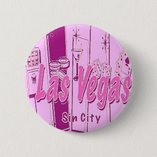 Las Vegas Pop Art Retro 6 Cm Round Badge