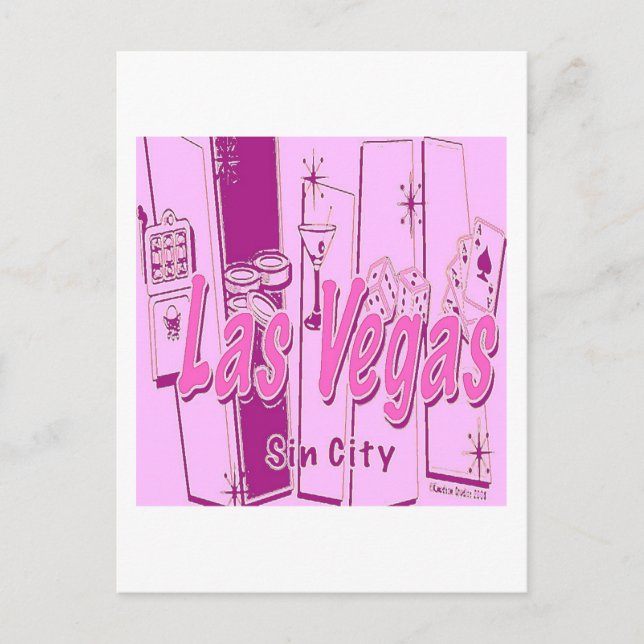 Las Vegas Pop Art Retro Postcard (Front)