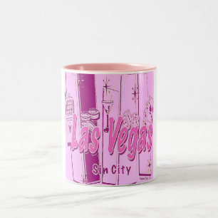 Las Vegas Pop Art Retro Two-Tone Coffee Mug