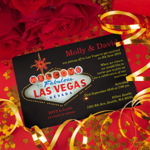 Las Vegas Post Wedding Photo Custom Invitation