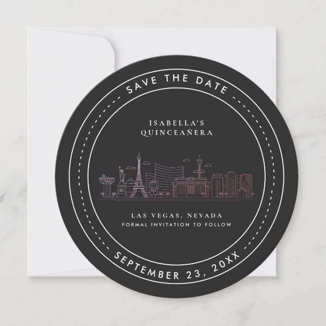 Las Vegas | Quinceañera Save the Date Invitation (Front)